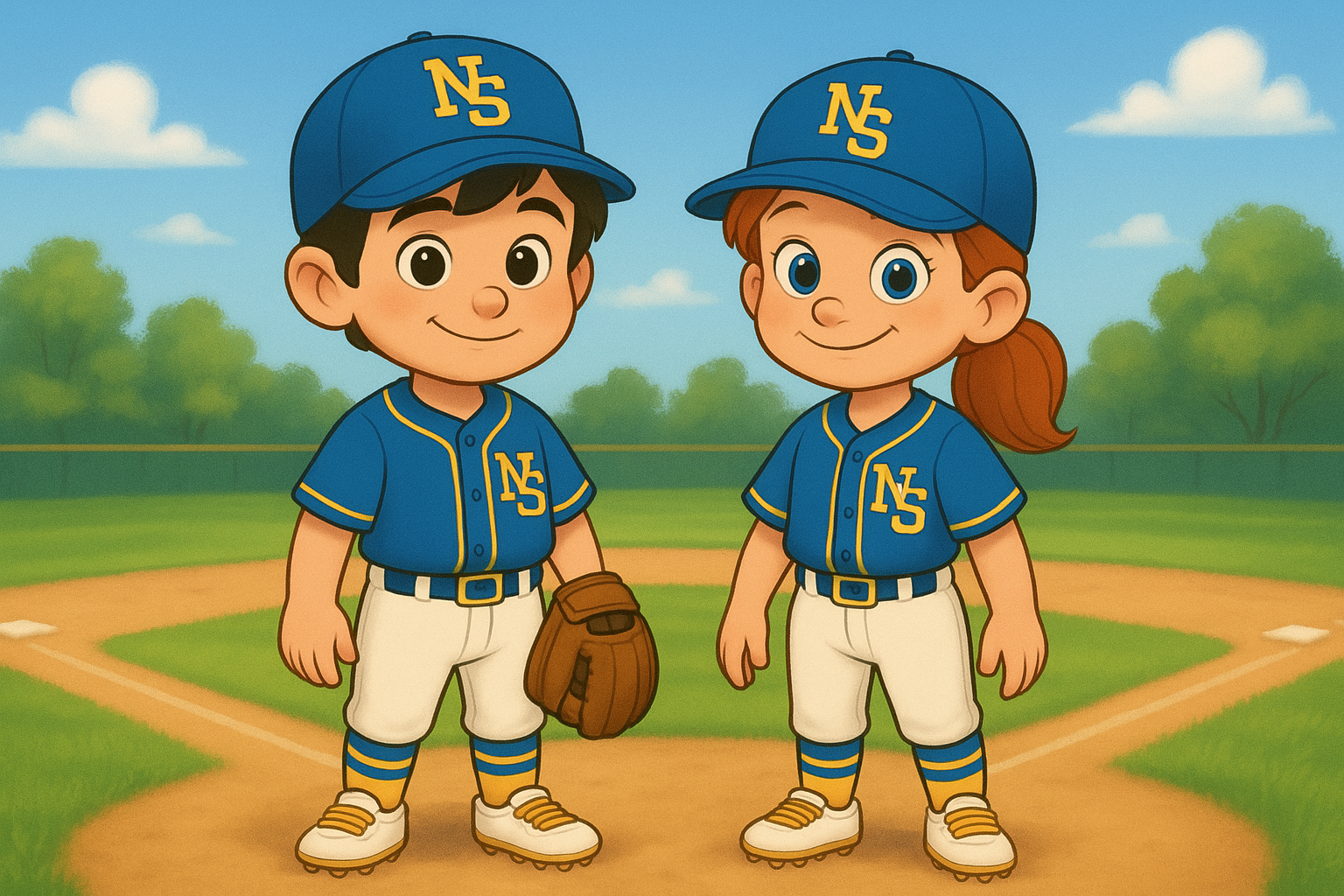T-Ball Players Illustration